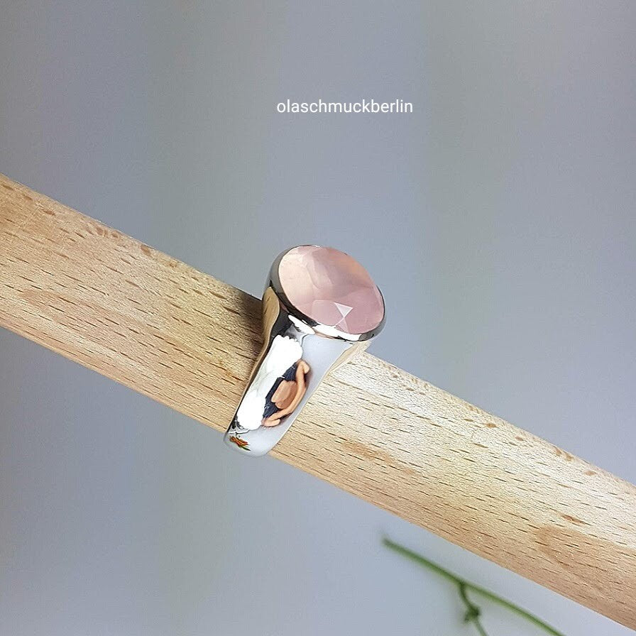 Silberring mit Rosenquarz