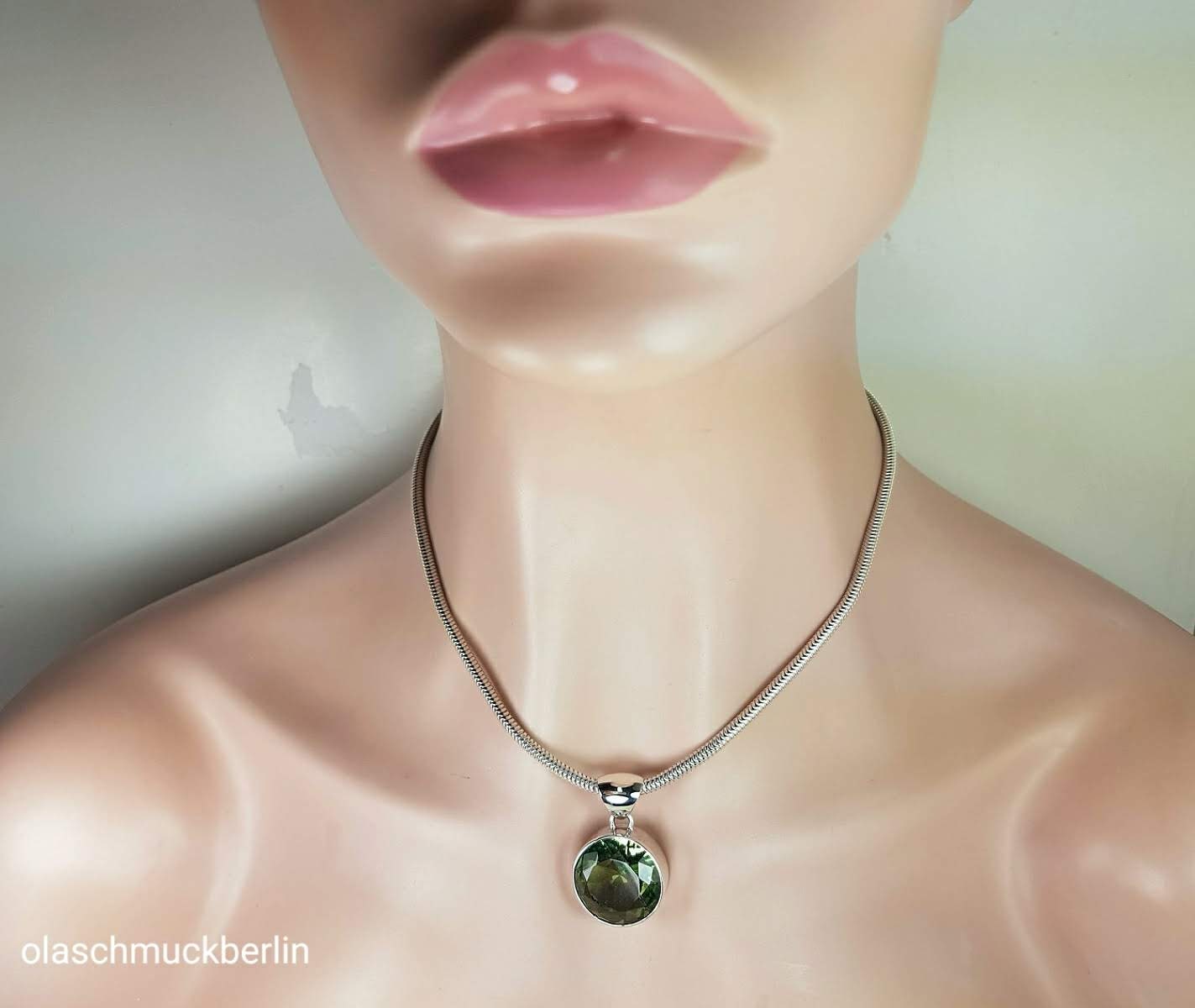 Handgefertigte Silberanhänger mit Obsidian // 2,0