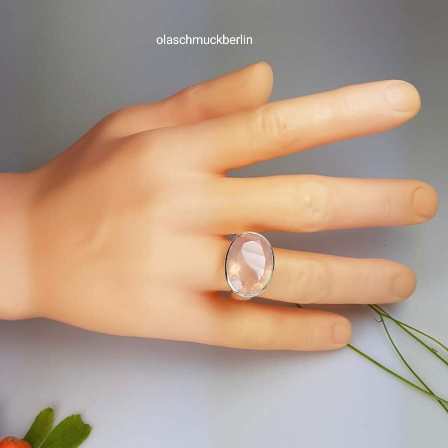 Silberring mit Rosenquarz