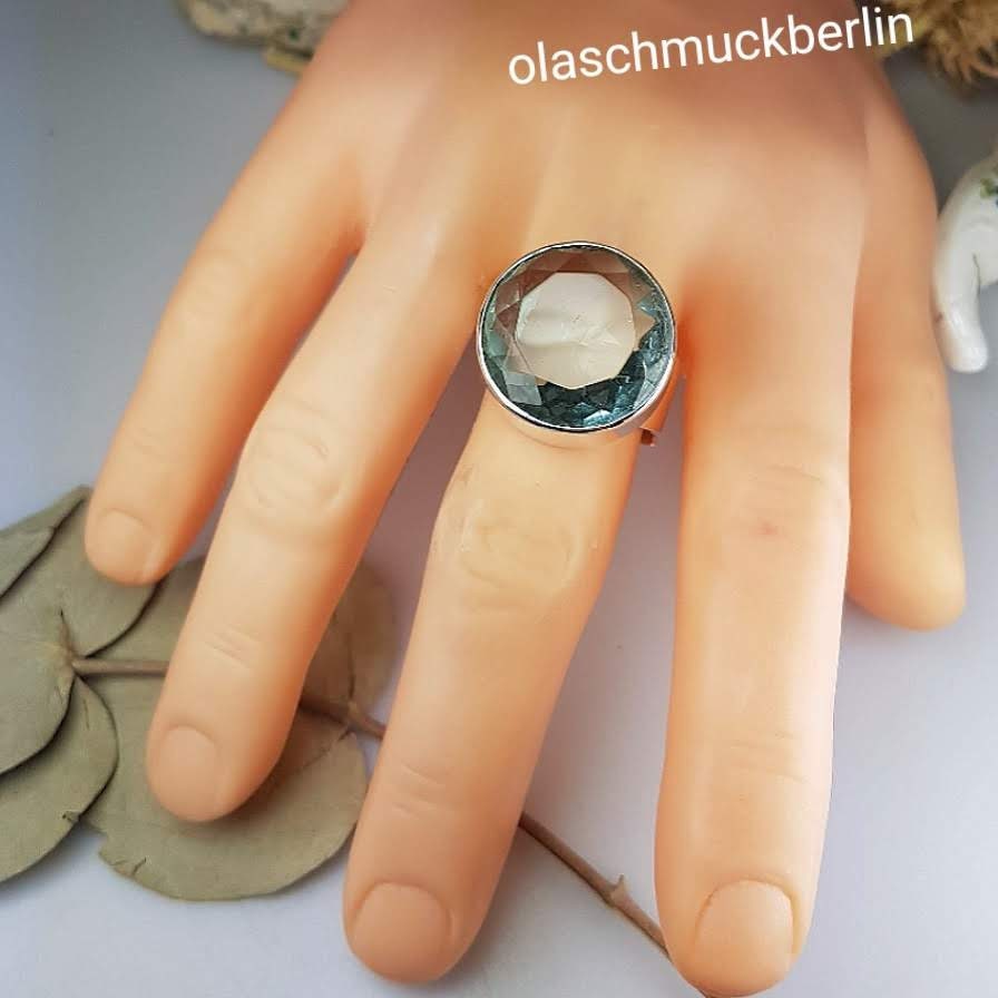 Silberring mit Obsidian