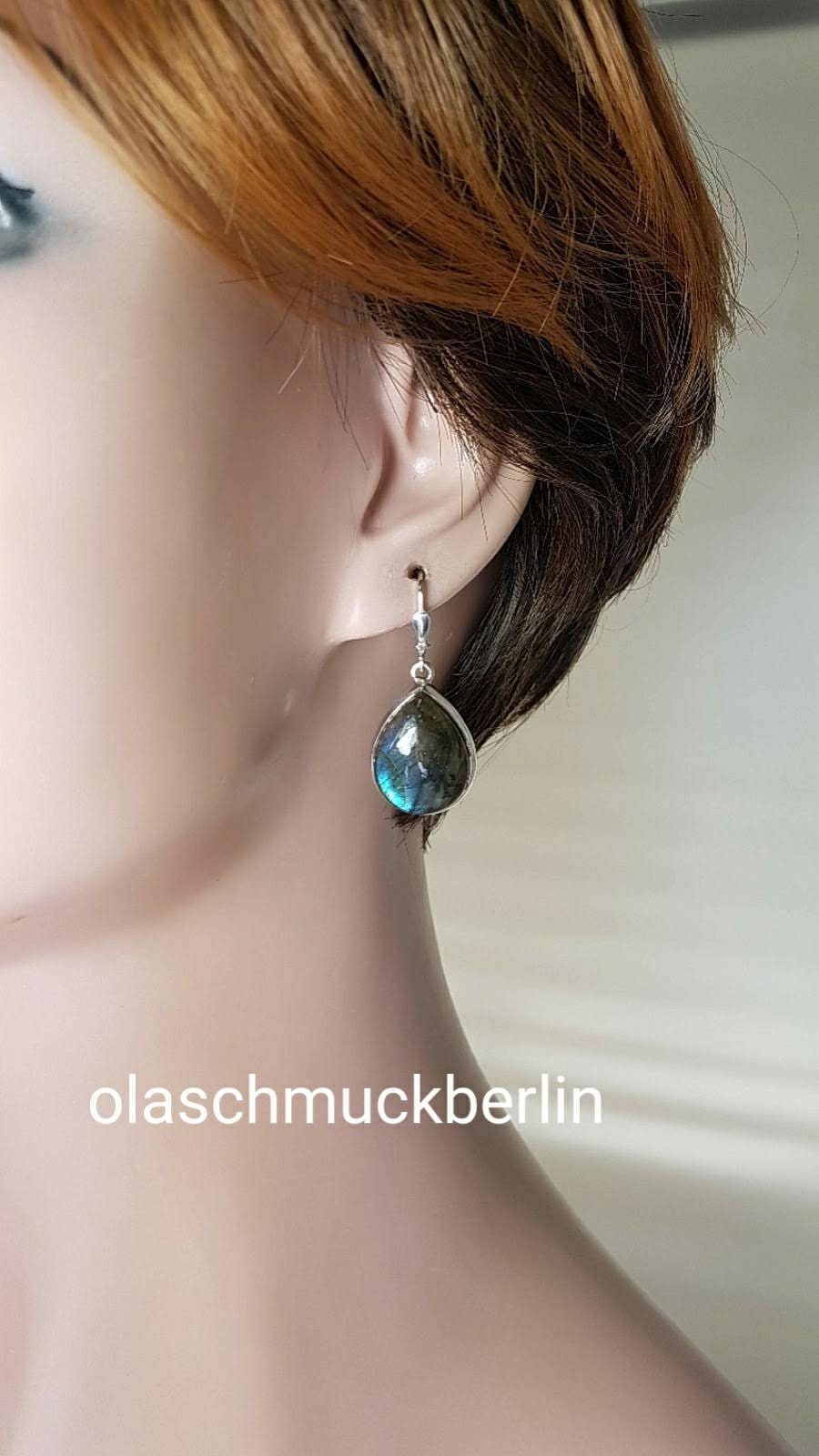 Silberohrhänger mit Labradorit