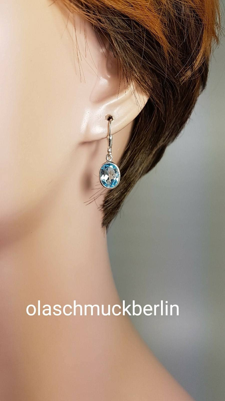 Silberohrhänger mit Topas