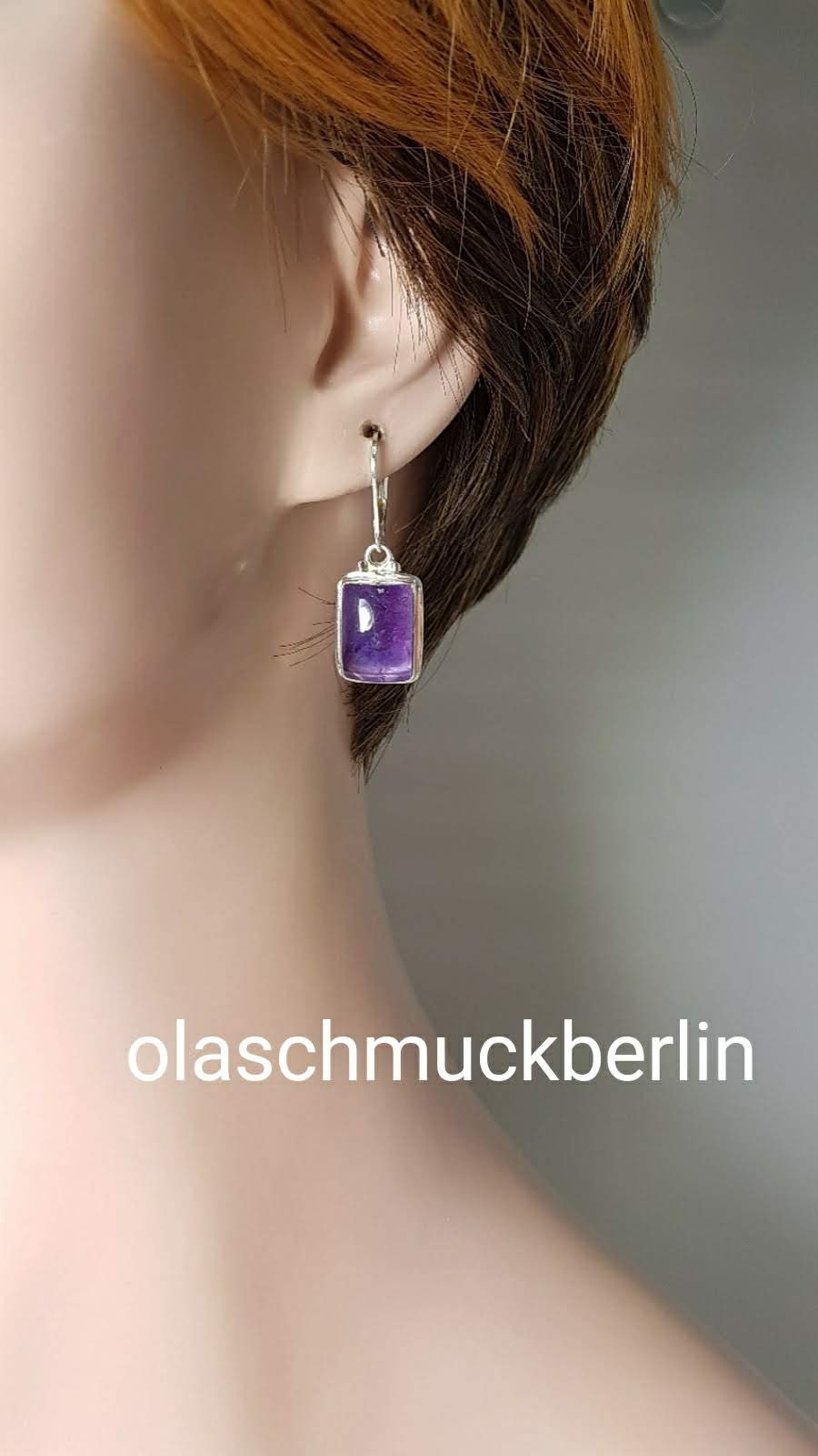 Silberohrhänger mit Amethyst