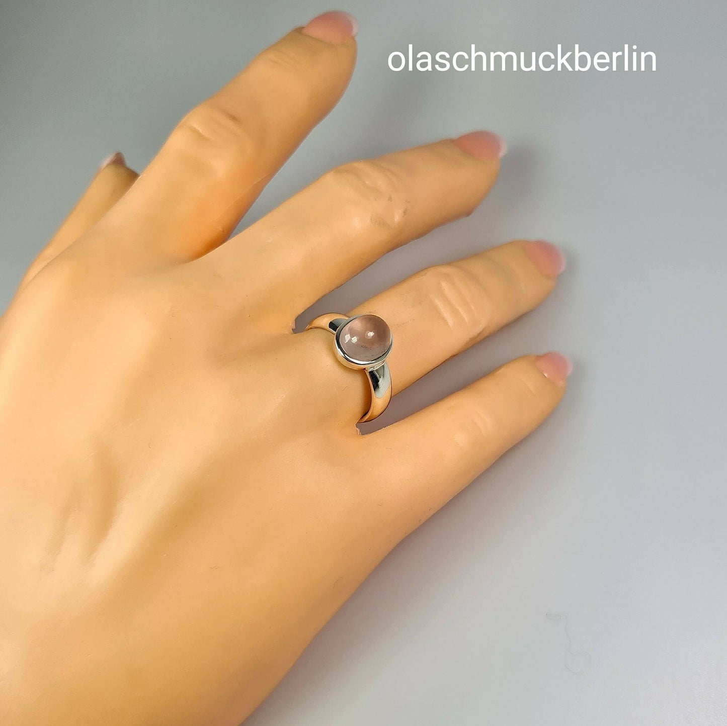 Silberring mit Rosenquarz