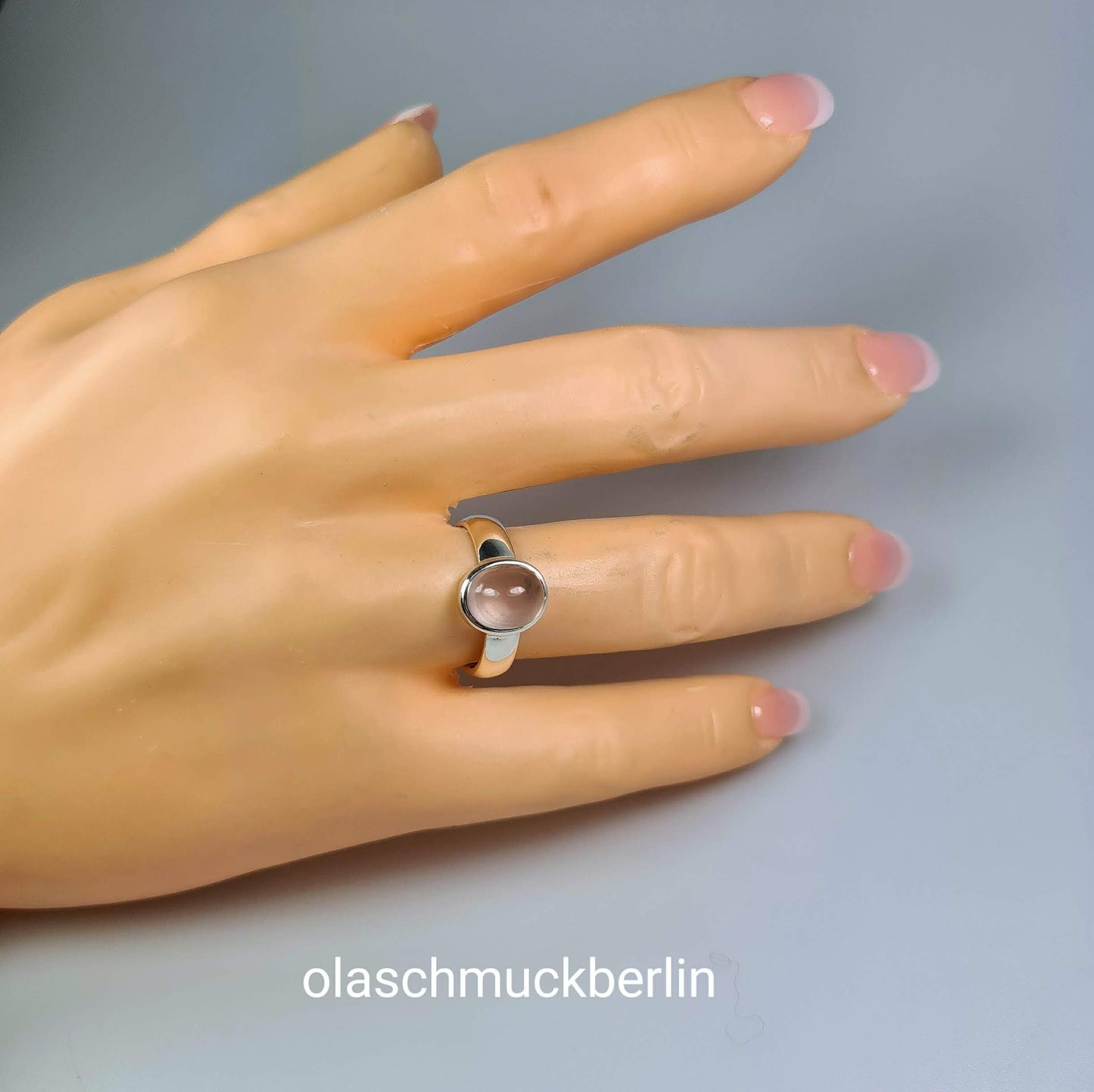 Silberring mit Rosenquarz