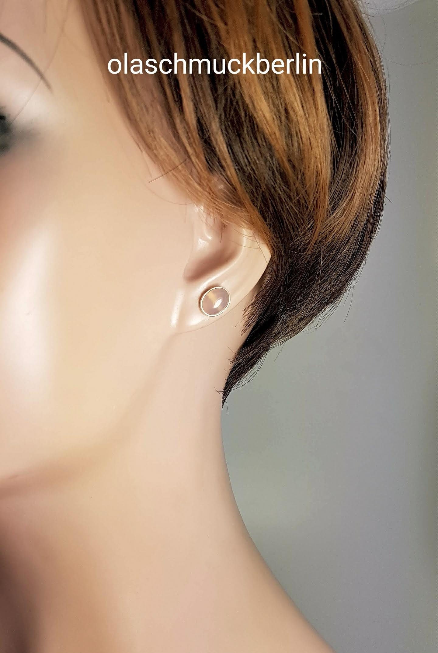 Silberohrstecker mit Rosenquarz