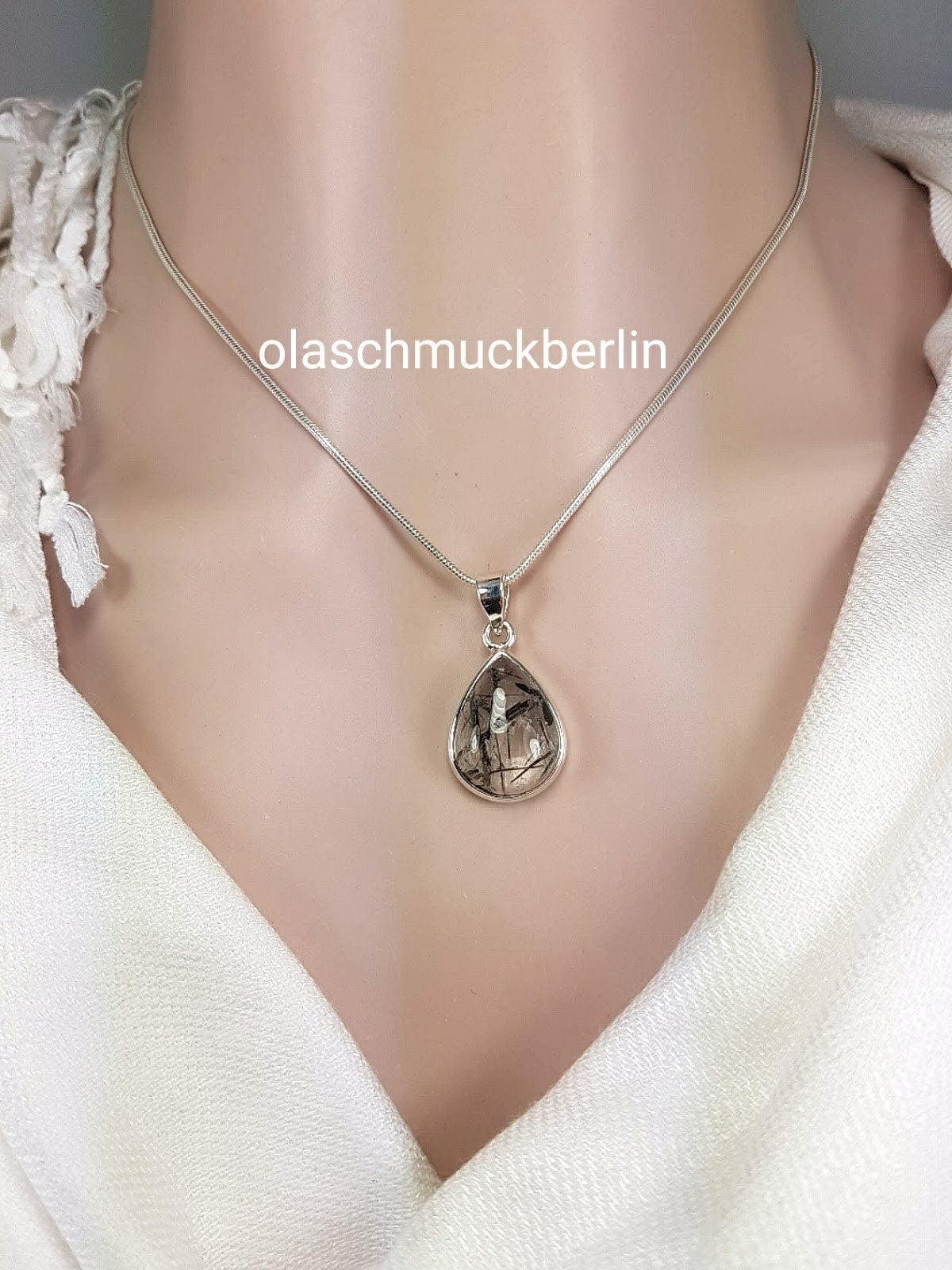 Silberanhänger mit Turmalinquarz // 1,0