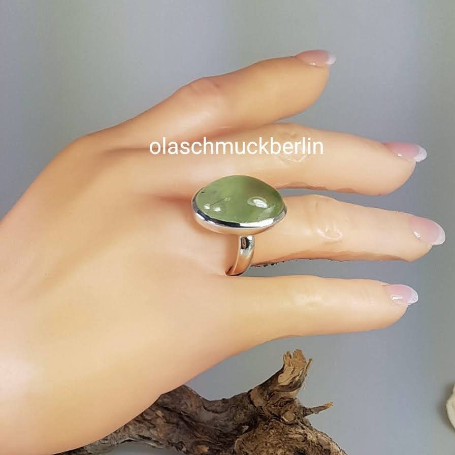 Silberring mit Prehnit