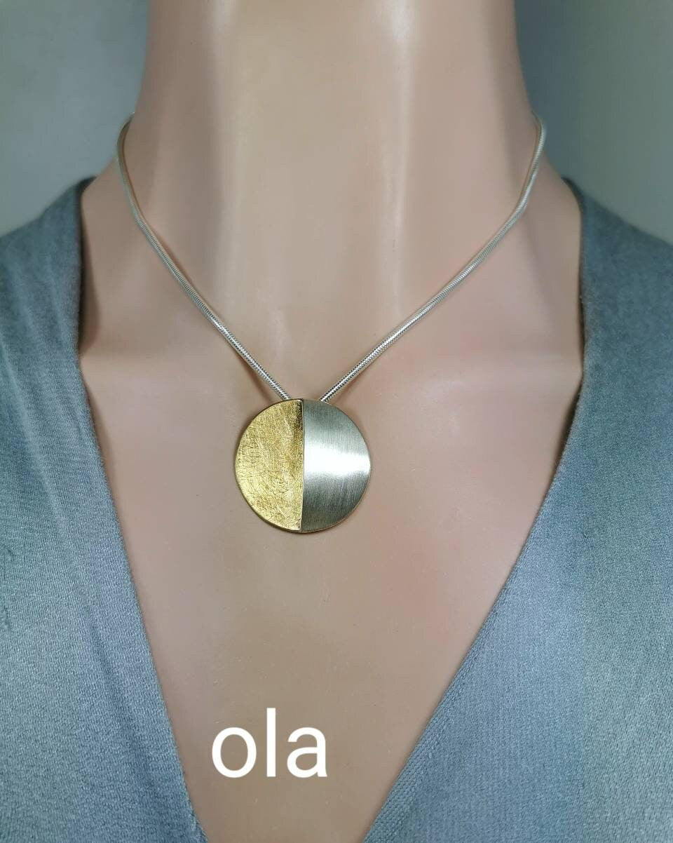 Handgefertigter Silberanhänger -bicolor-