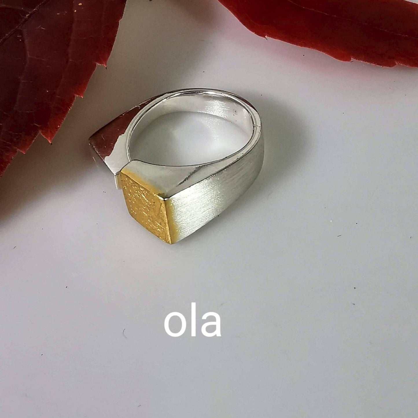 Handgefertigter Silberring -bicolor-