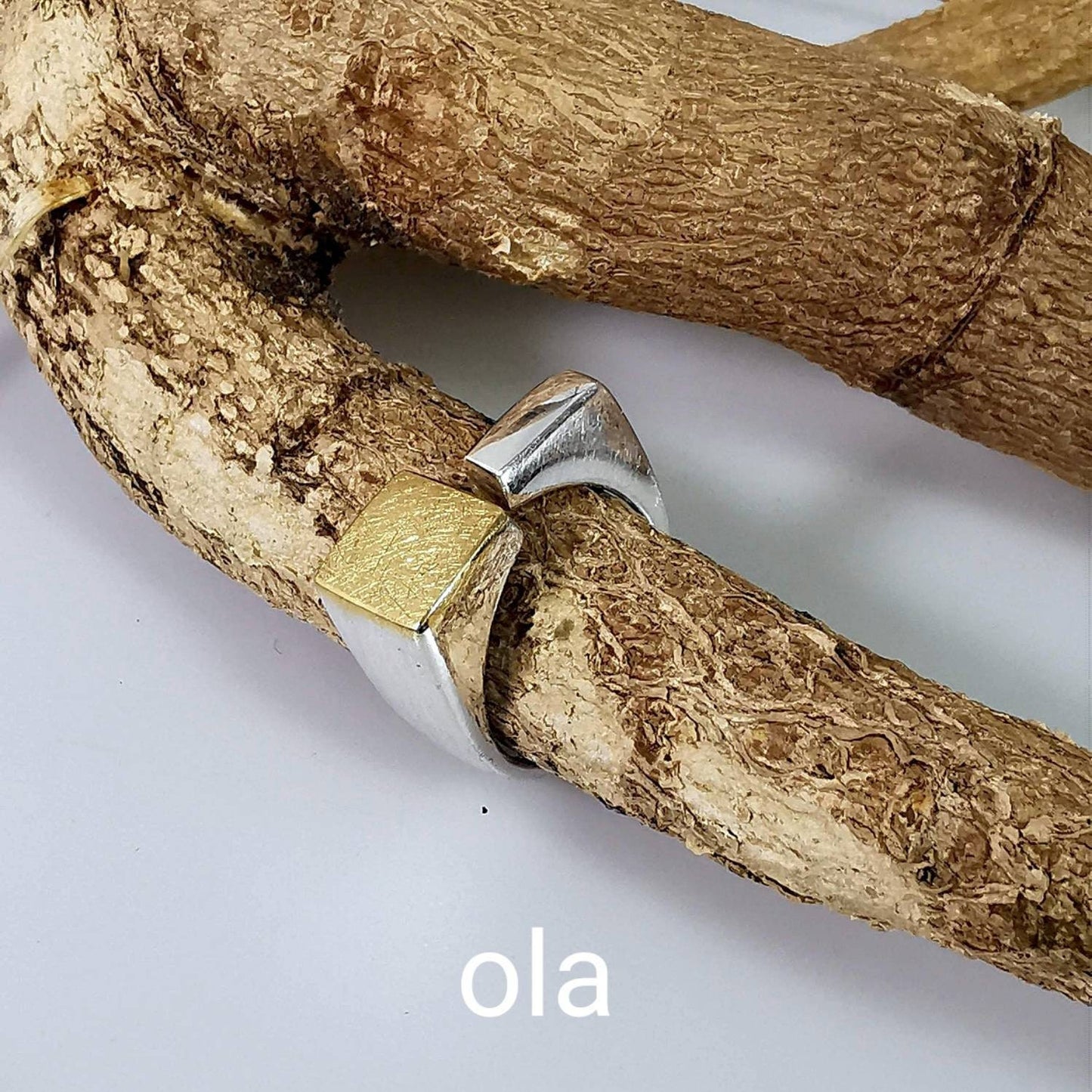 Handgefertigter Silberring -bicolor-