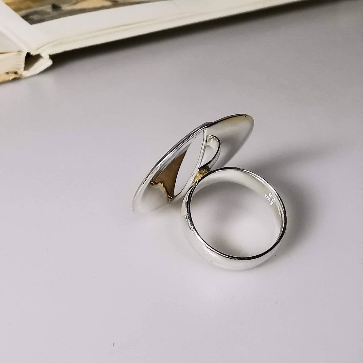 Handgefertigter Silberring -bicolor-