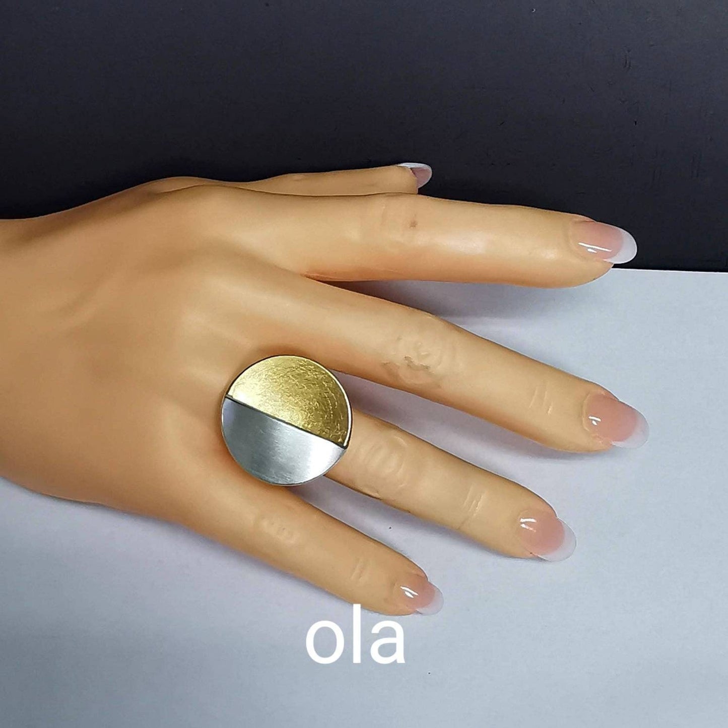 Handgefertigter Silberring -bicolor-