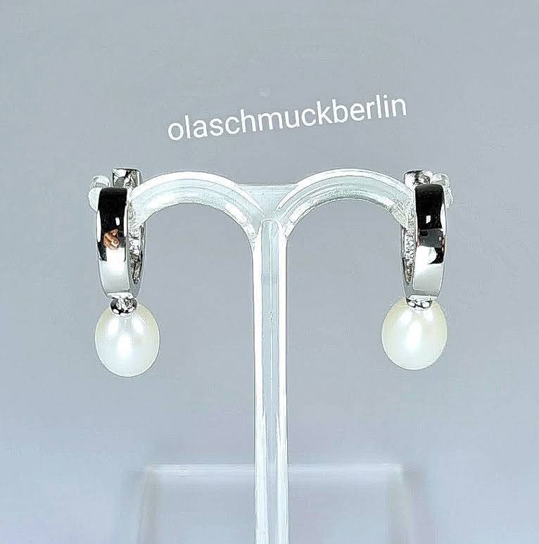 Silber Creolen mit Süßwasserperle