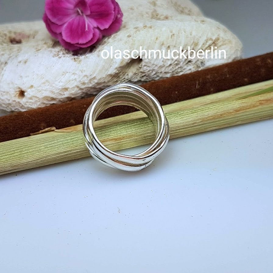 Massiver handgefertigter Silberring