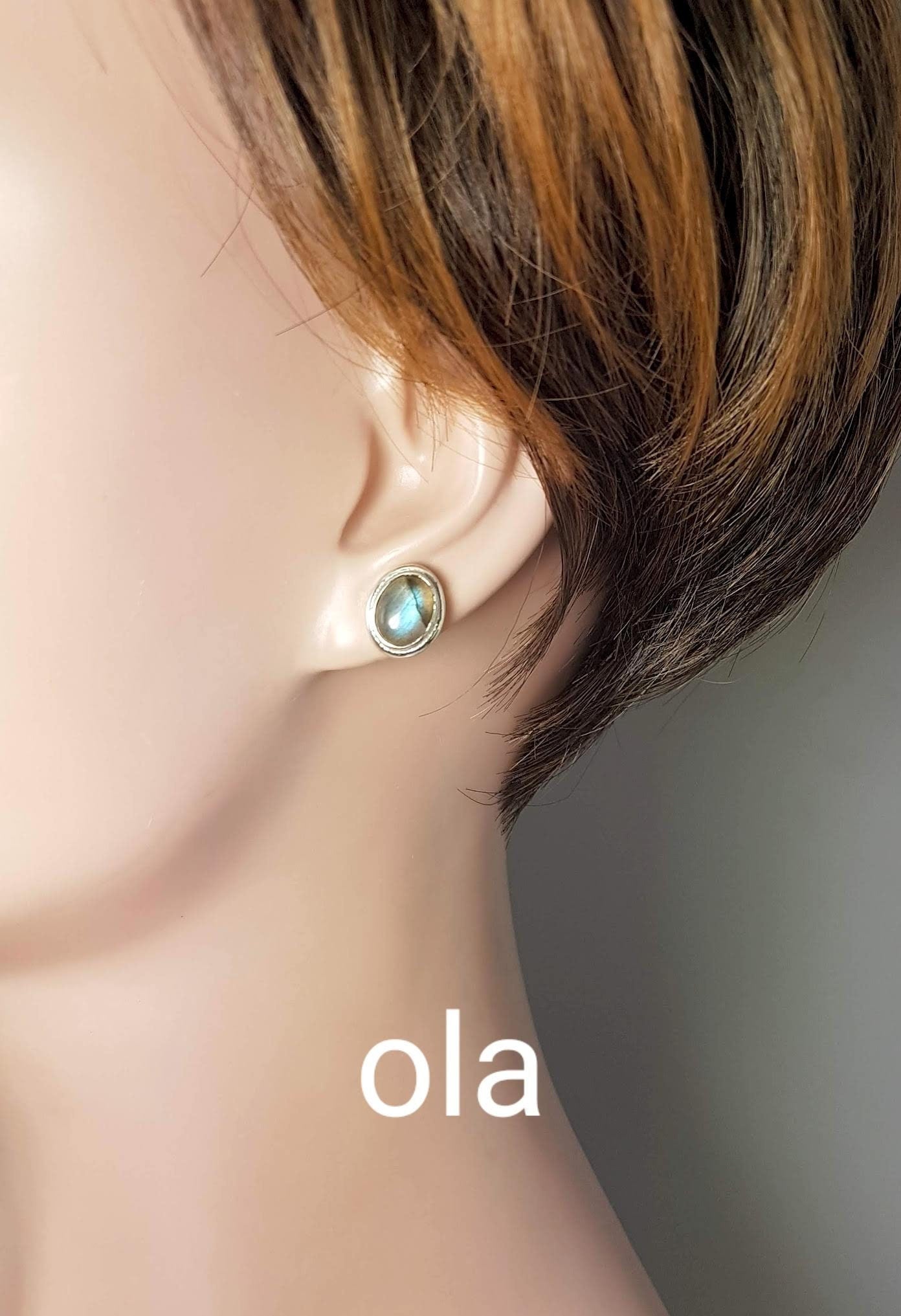 Silberohrstecker mit Labradorit
