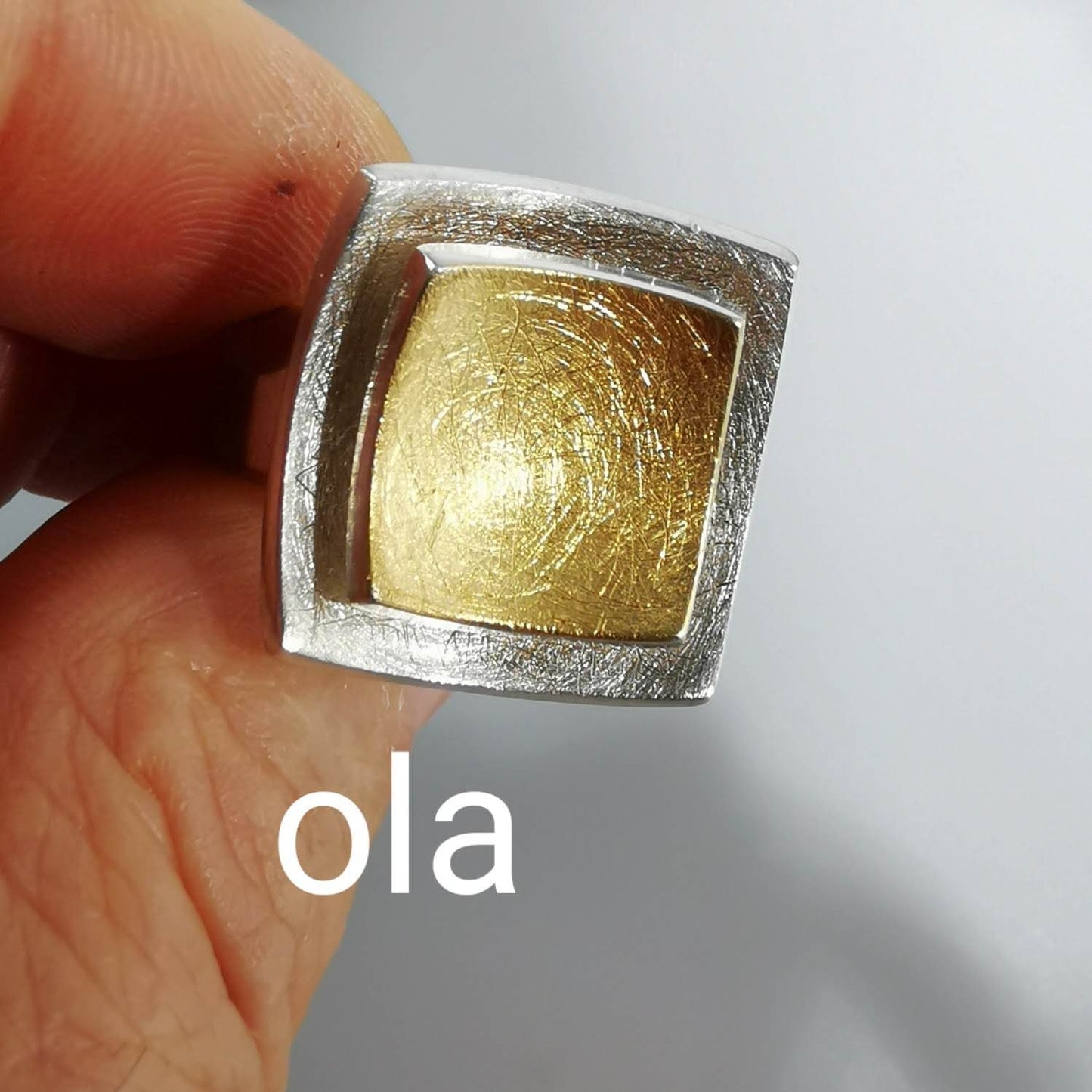 Handgefertigter Silberring -bicolor-