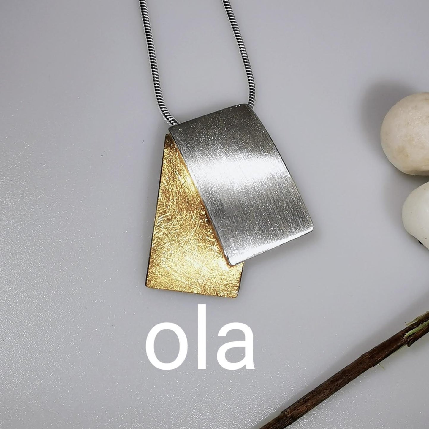 Handgefertigter Silberanhänger -bicolor-