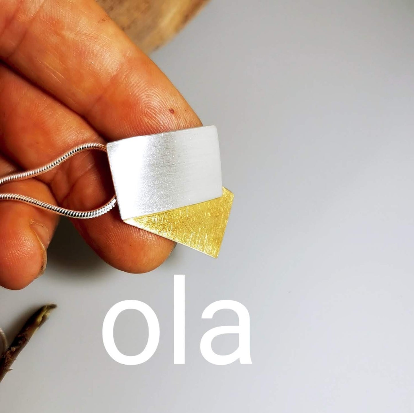 Handgefertigter Silberanhänger -bicolor-