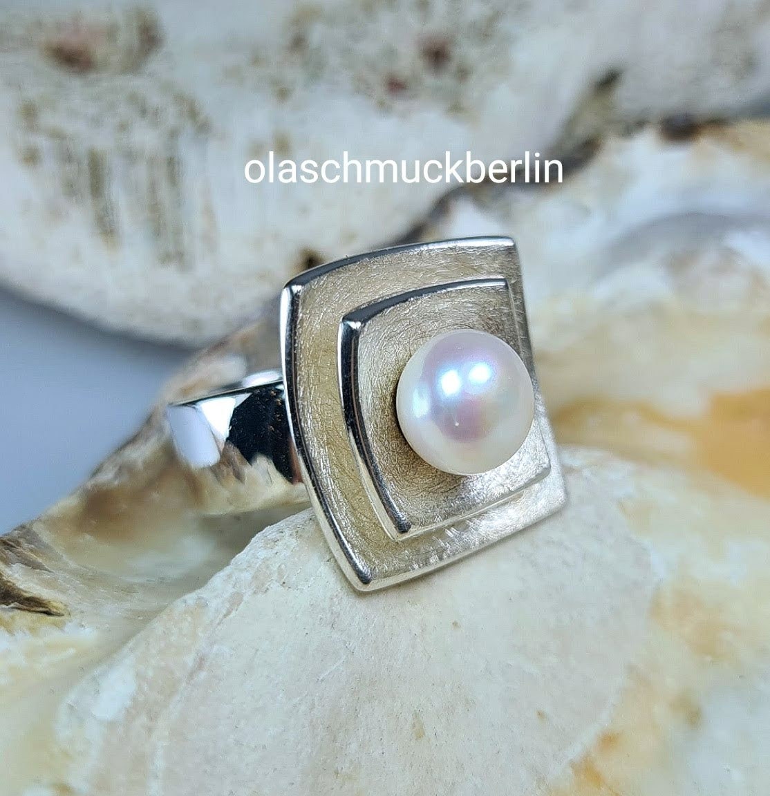 Silber Ring mit Perle