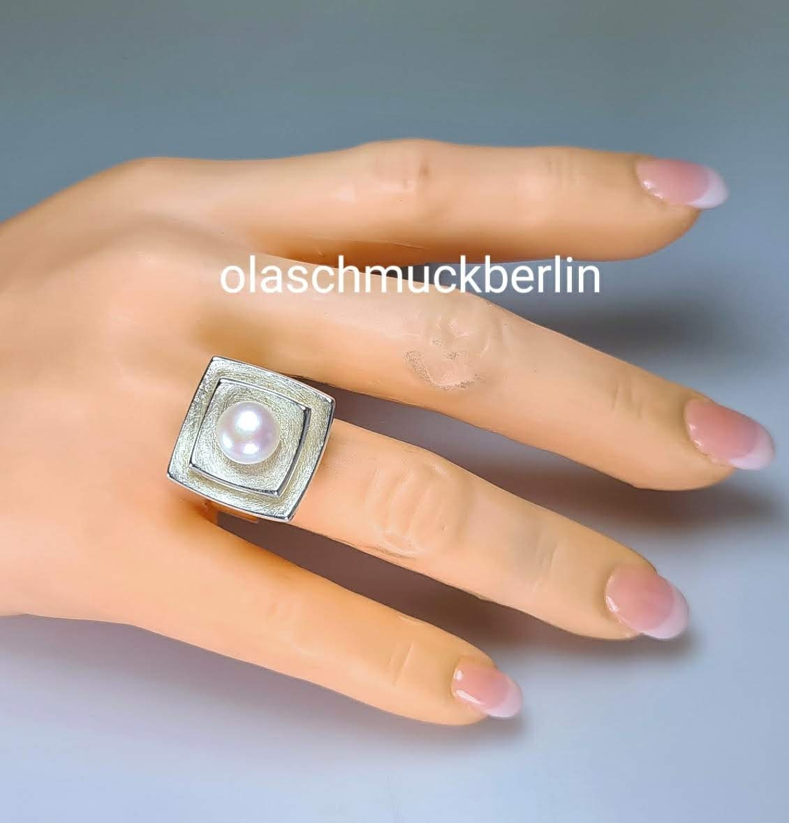 Silber Ring mit Perle