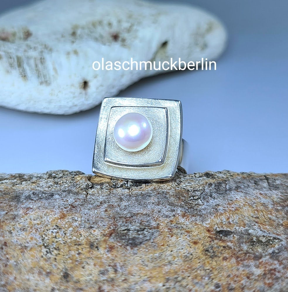 Silber Ring mit Perle