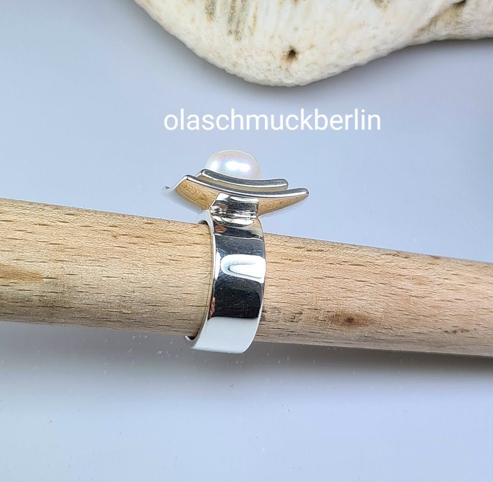 Silber Ring mit Perle