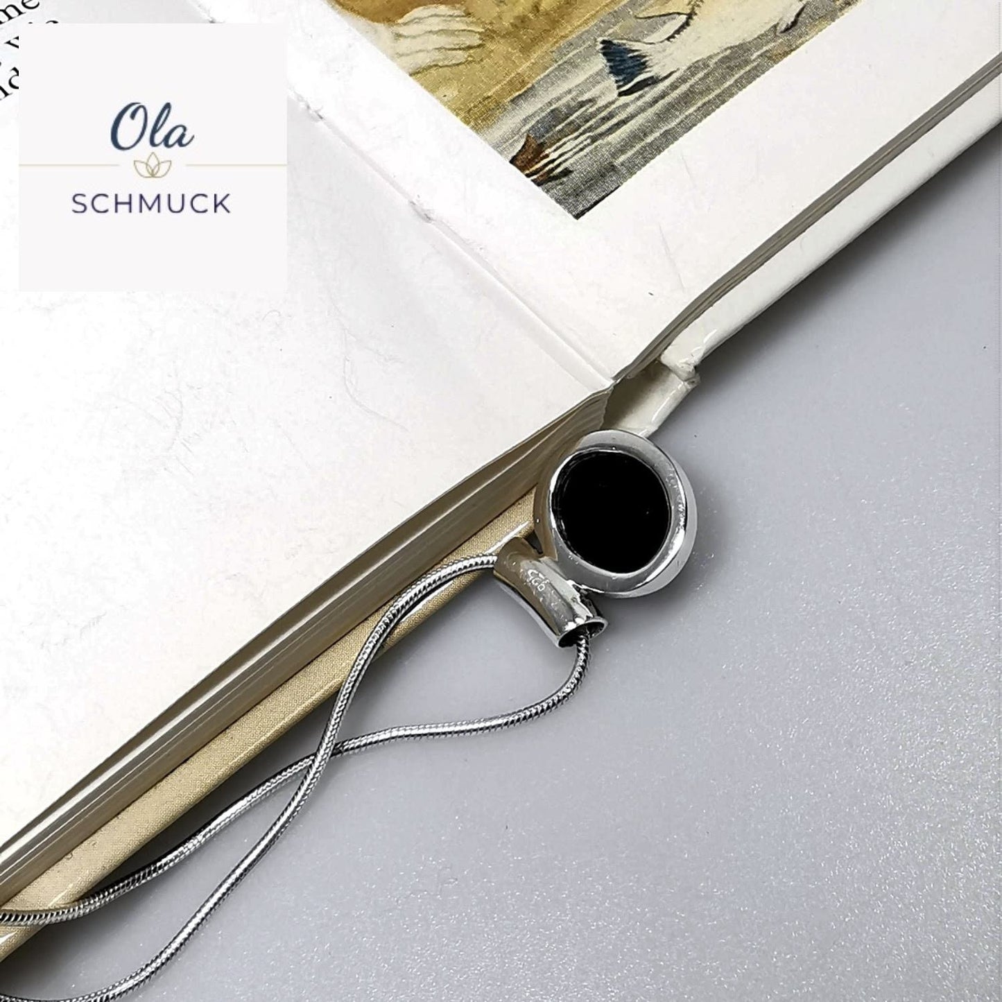 Onixanhänger in Silber gefasst