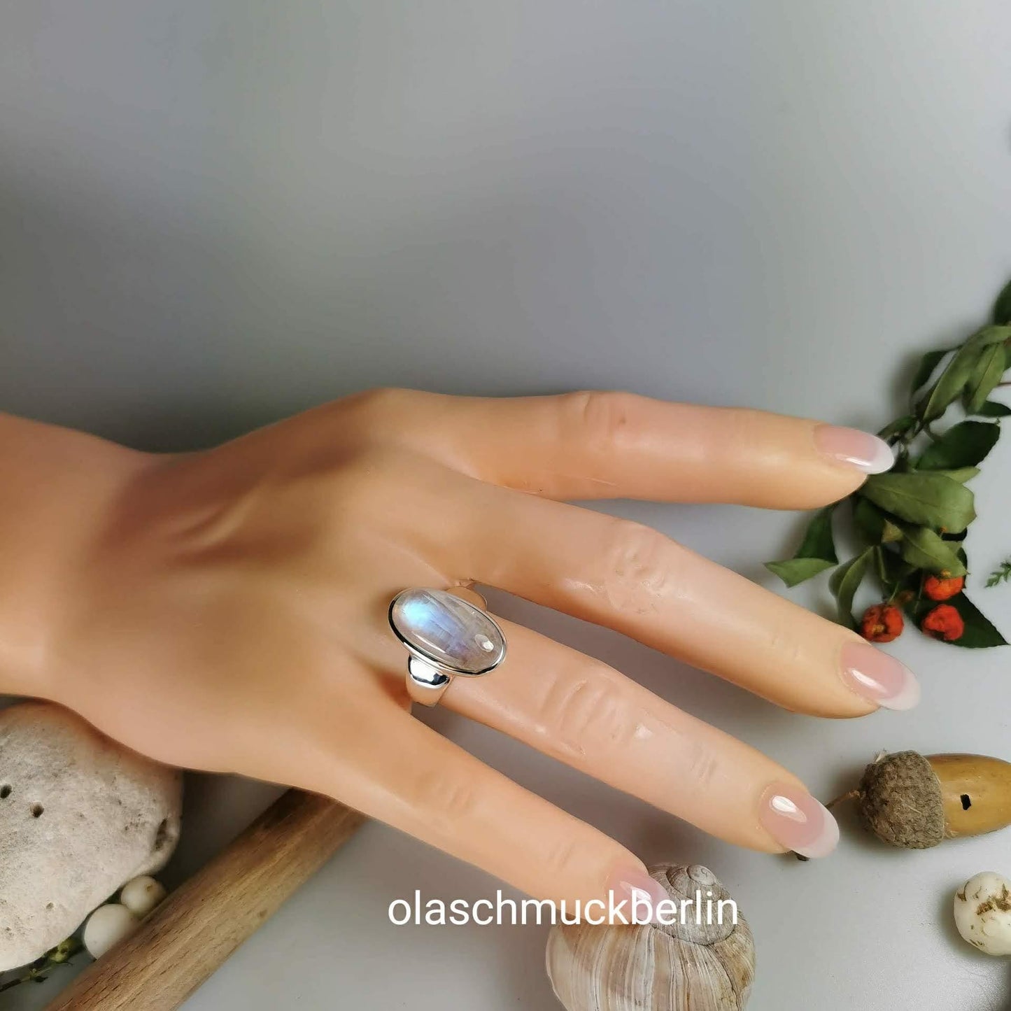 Silber Ring mit Mondstein