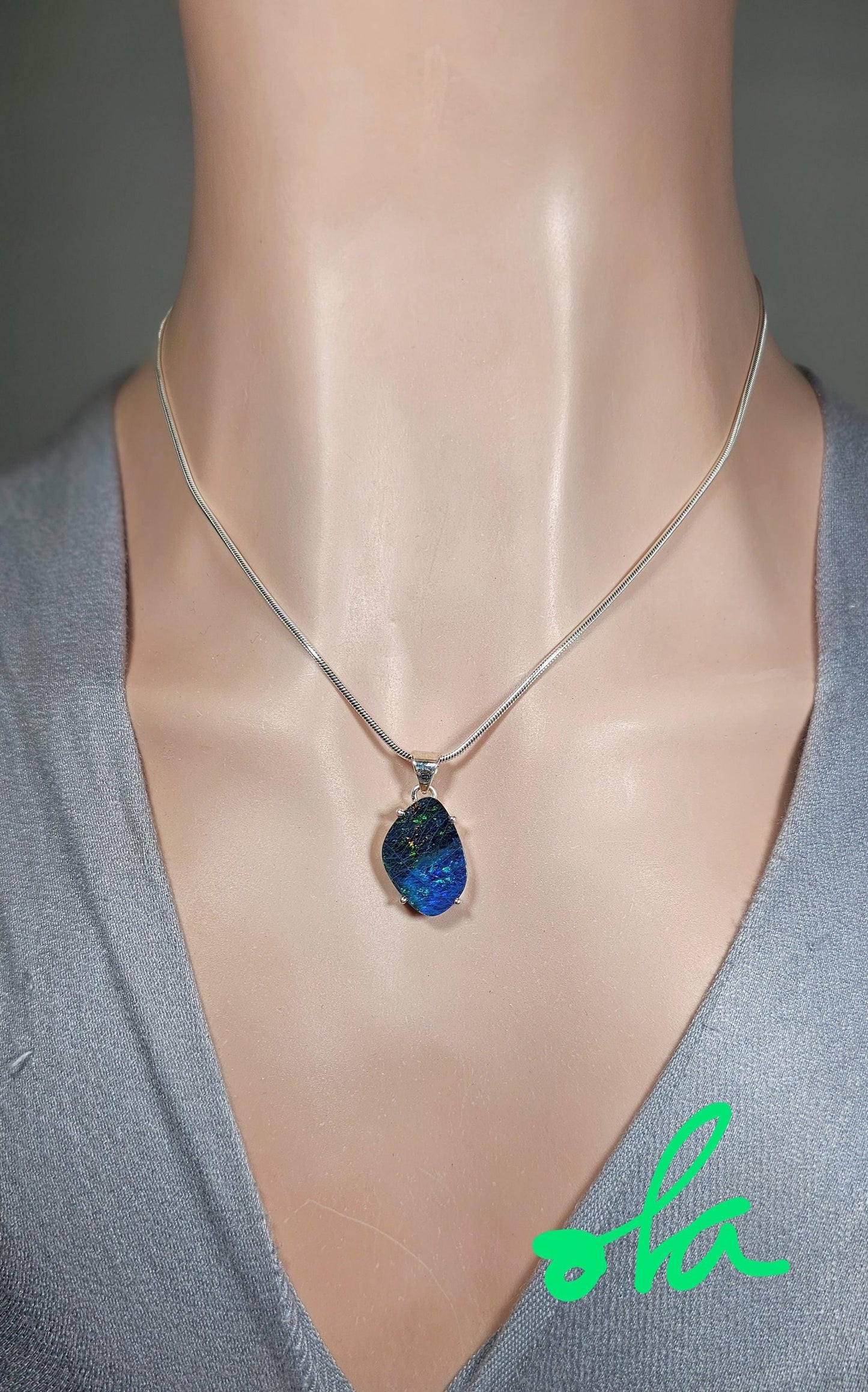 Silber Anhänger mit Opal