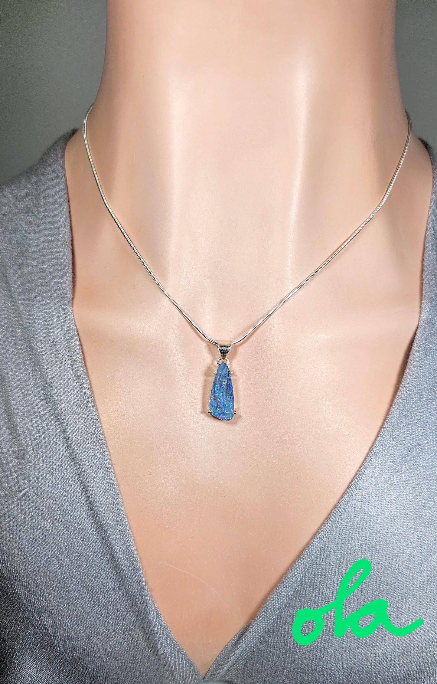 Silber Anhänger mit Opal
