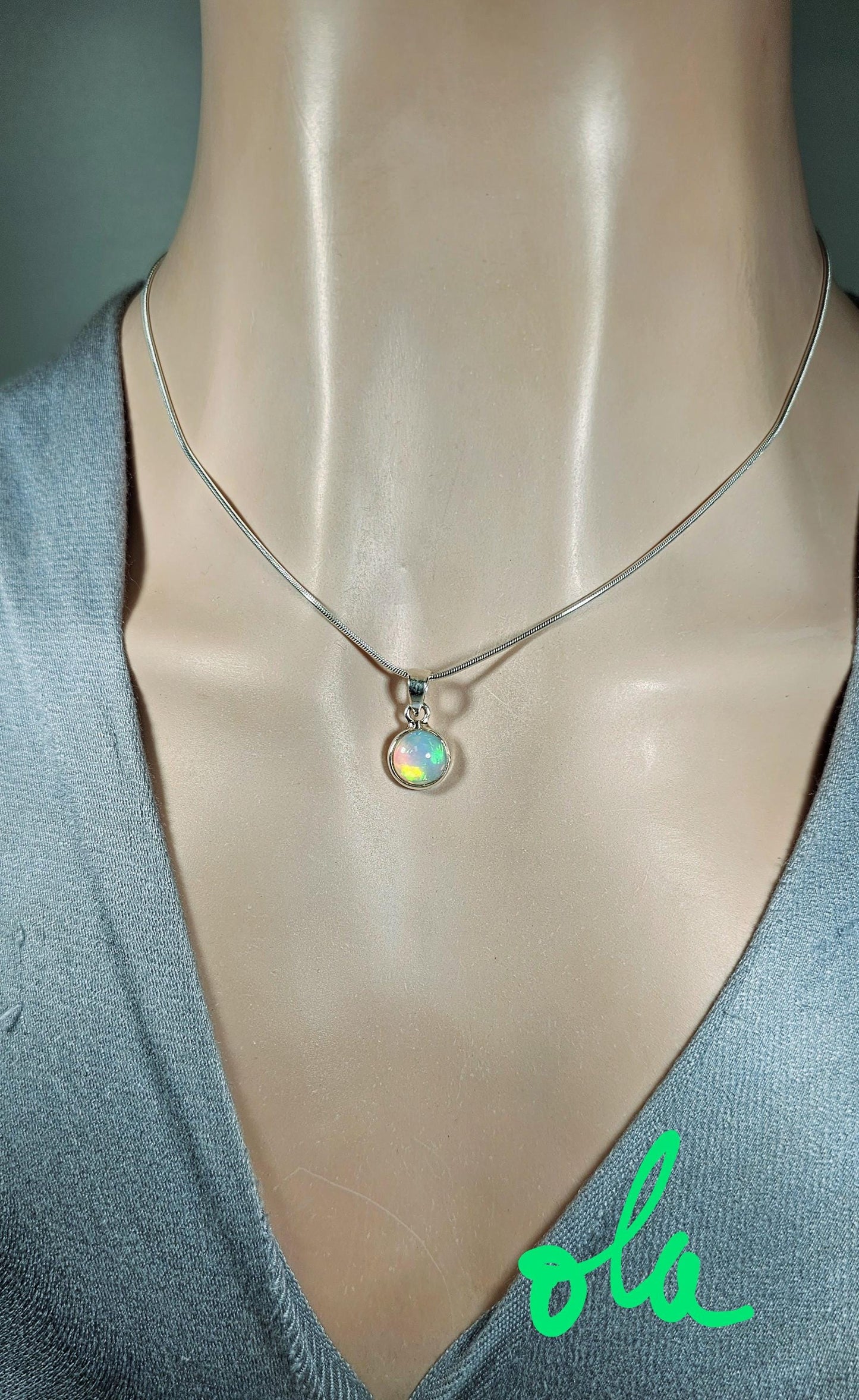 Silber Anhänger mit Opal
