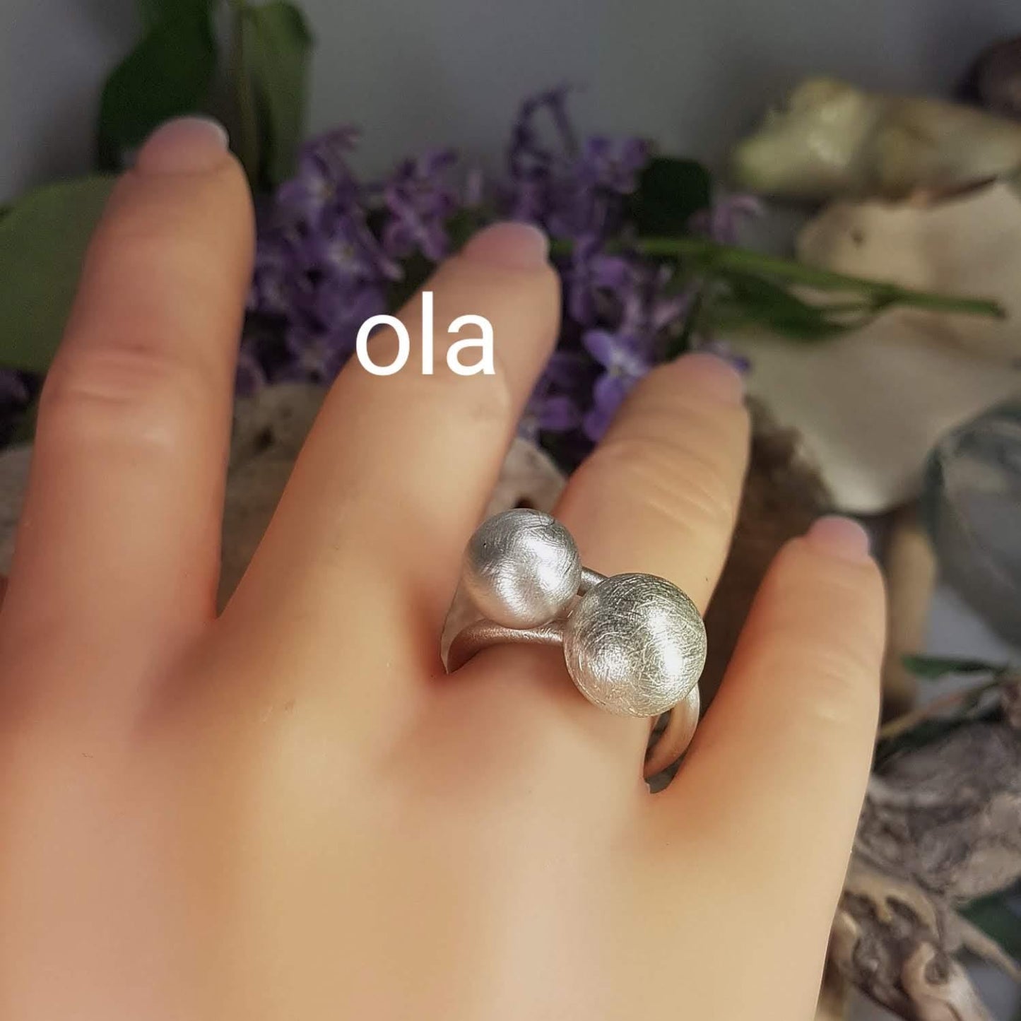 Ring mit Kugel aus 925 Silber