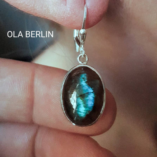 Silberohrring mit Labradorit