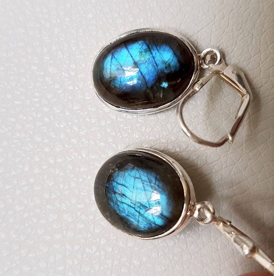 Silberohrring mit Labradorit