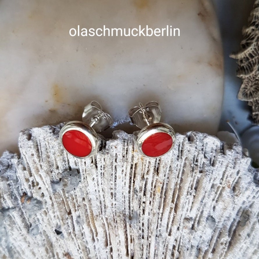 Silberohrstecker mit Kunstharz