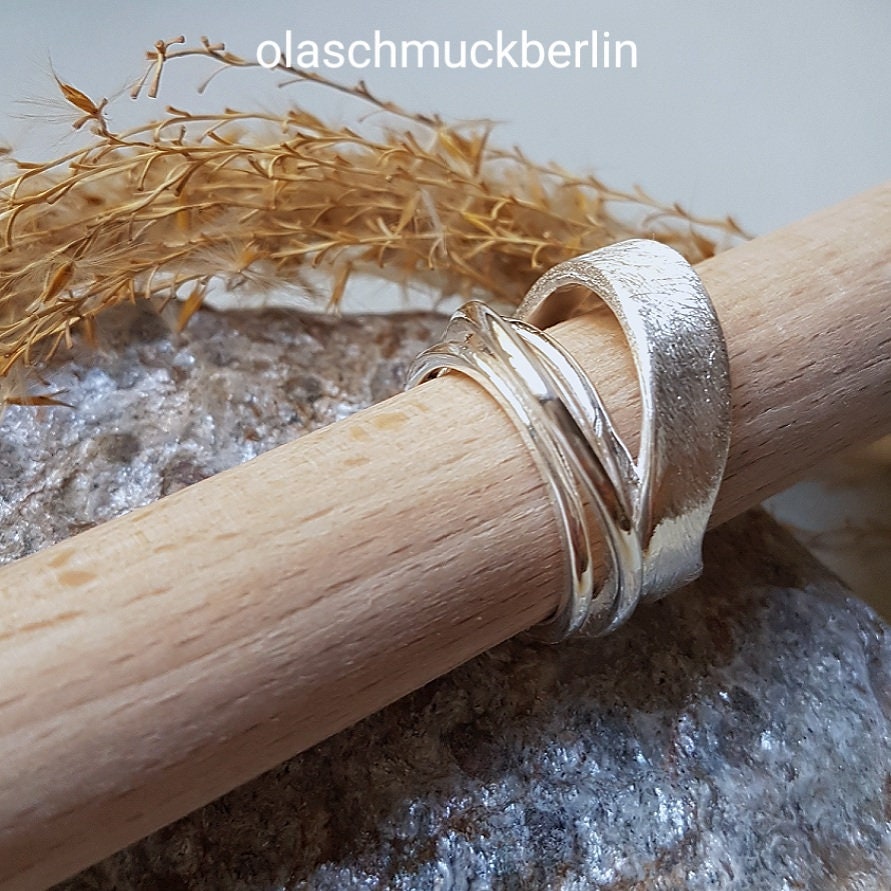 Handgertigter Silberring mattiert