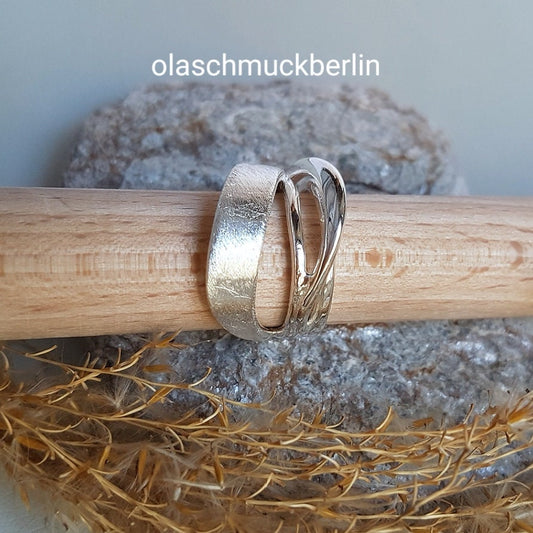 Handgertigter Silberring mattiert