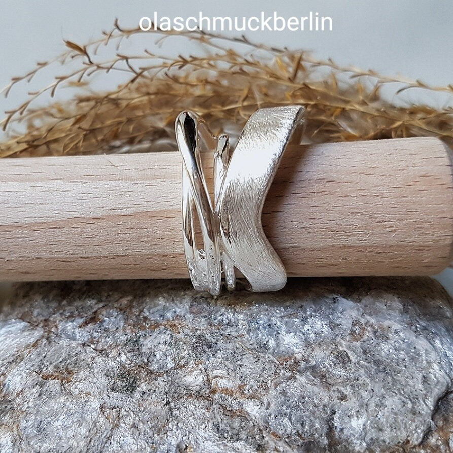 Handgertigter Silberring mattiert