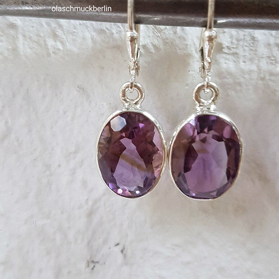 Silberohrhänger mit Amethyst, Ohrhänger