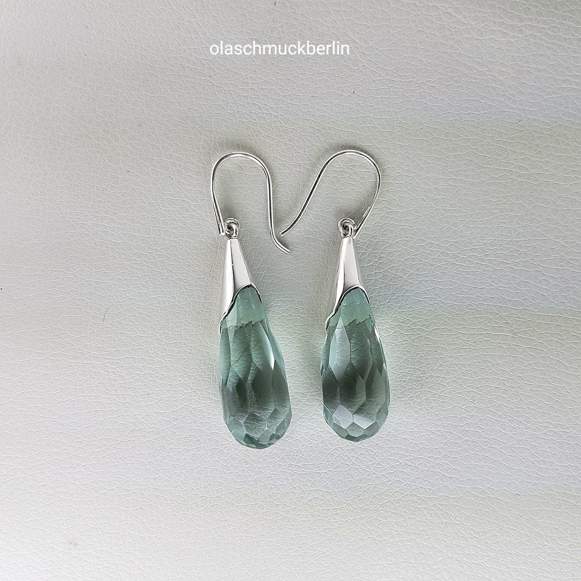 Silberohrhänger mit blauem Obsidian