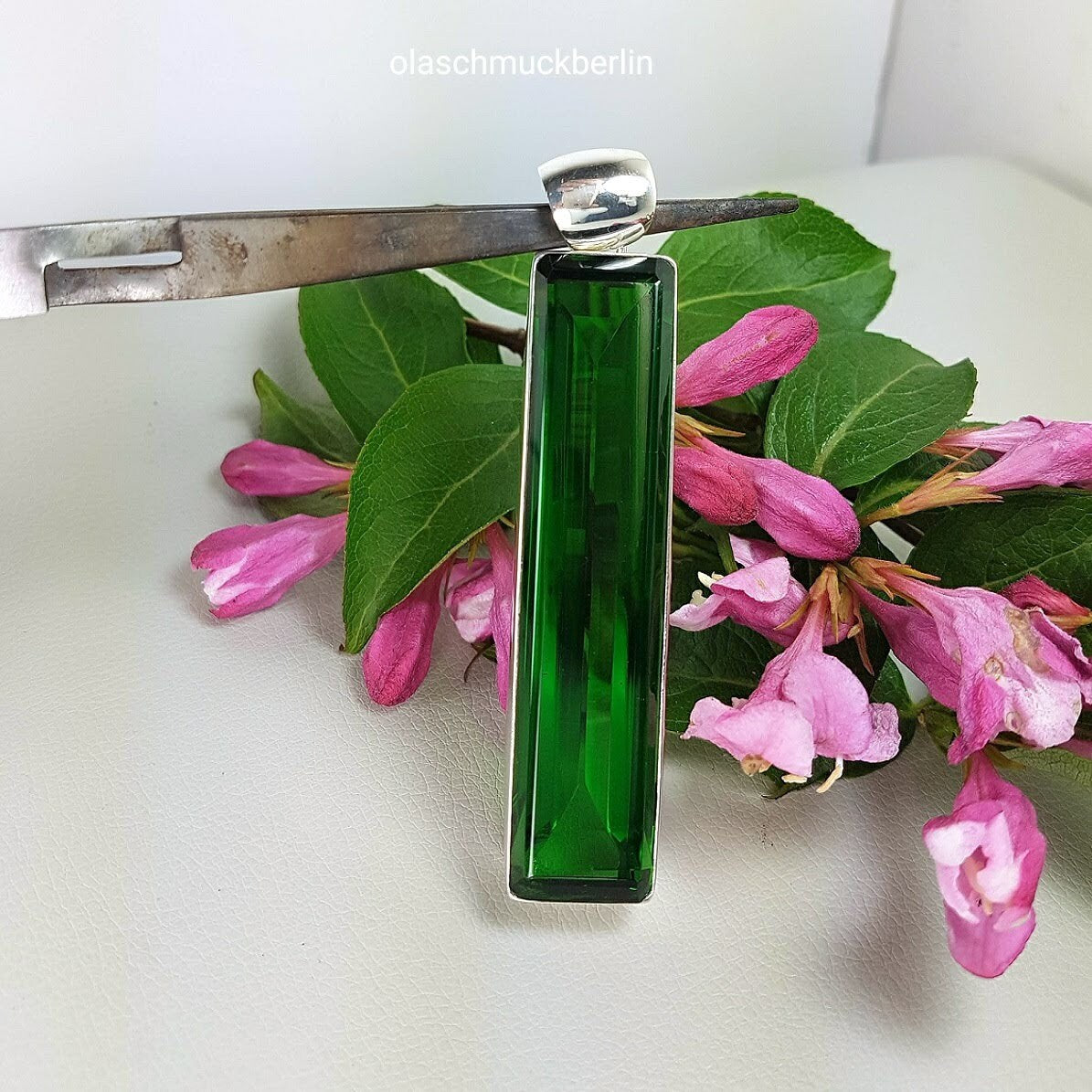 Grüner Obsidian Anhänger Silber 925