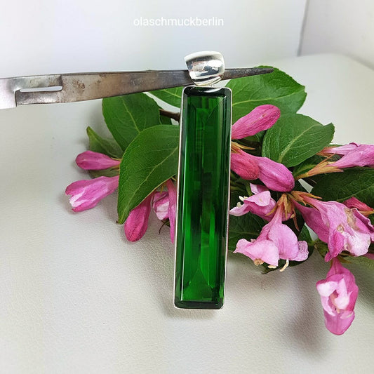 Grüner Obsidian Anhänger Silber 925