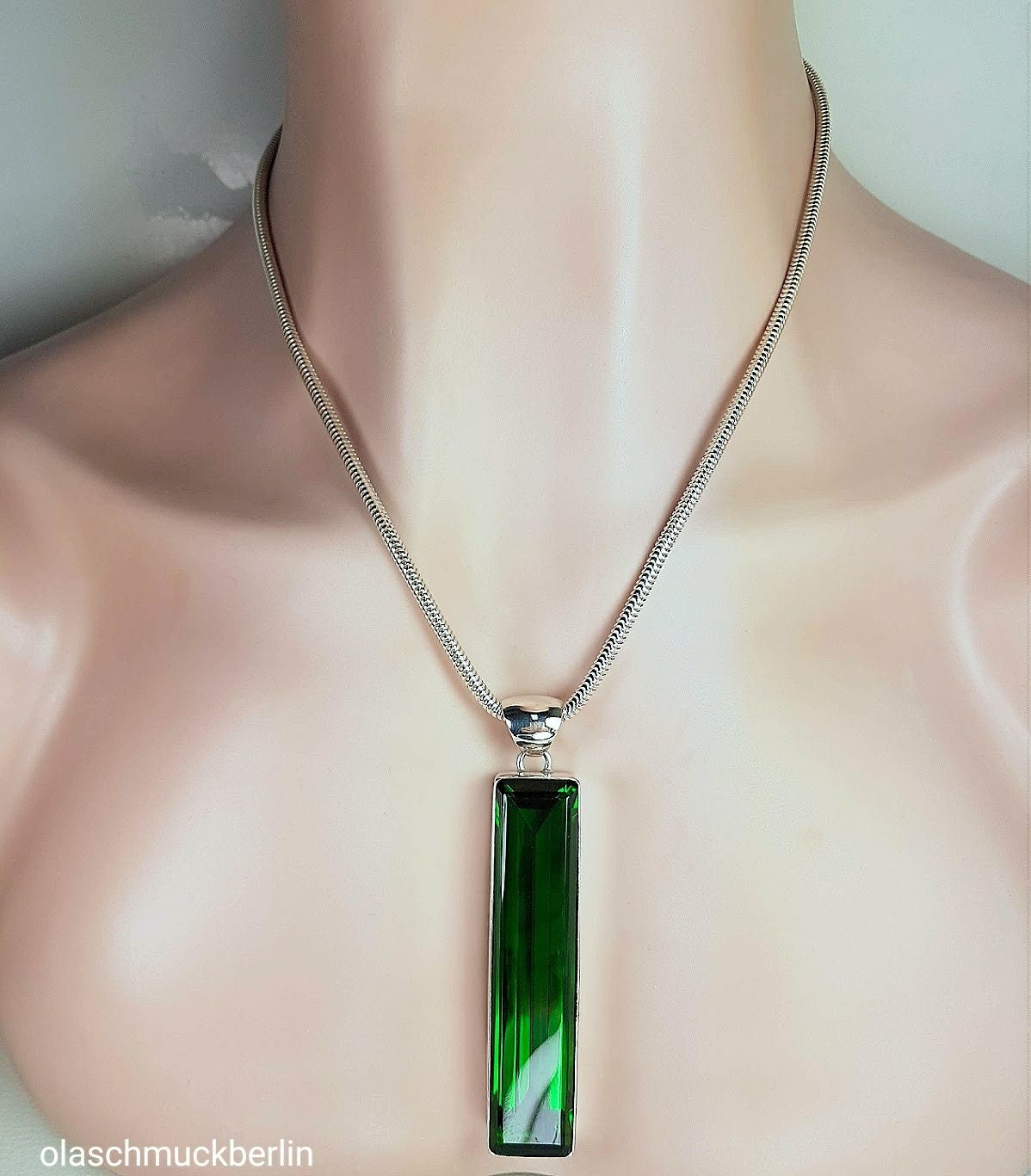 Grüner Obsidian Anhänger Silber 925