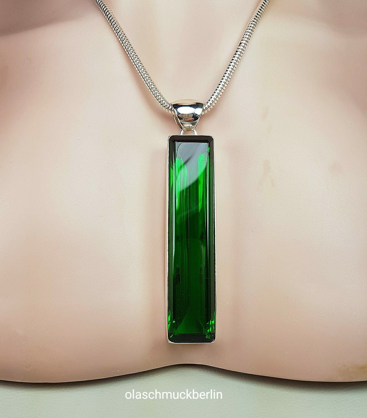 Grüner Obsidian Anhänger Silber 925