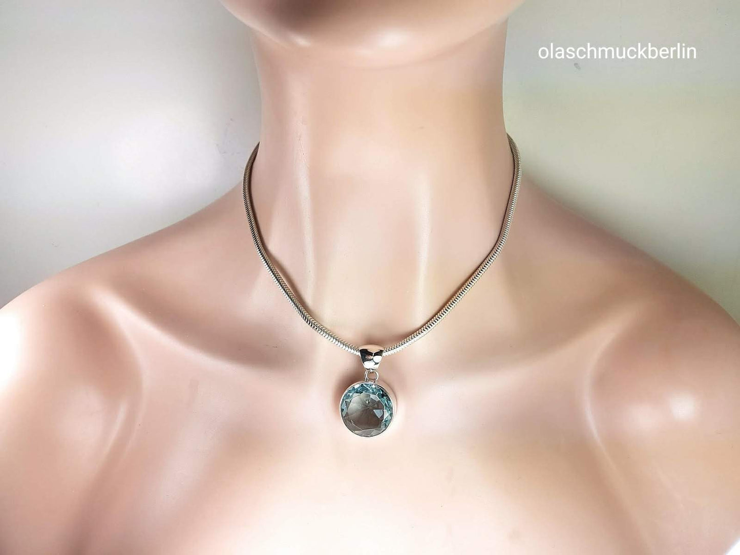 Handgefertigte Silberanhänger mit Obsidian // 2,0