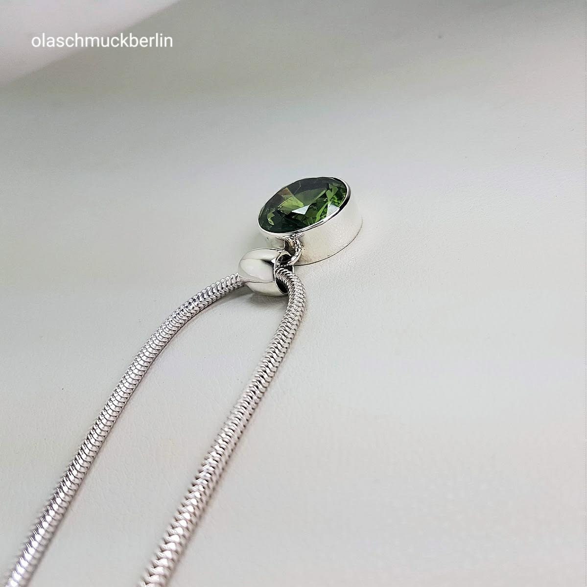 Handgefertigte Silberanhänger mit Obsidian // 2,0