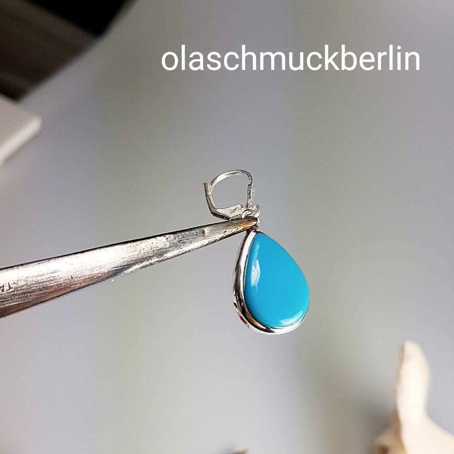 Silberohrhänger mit Türkis