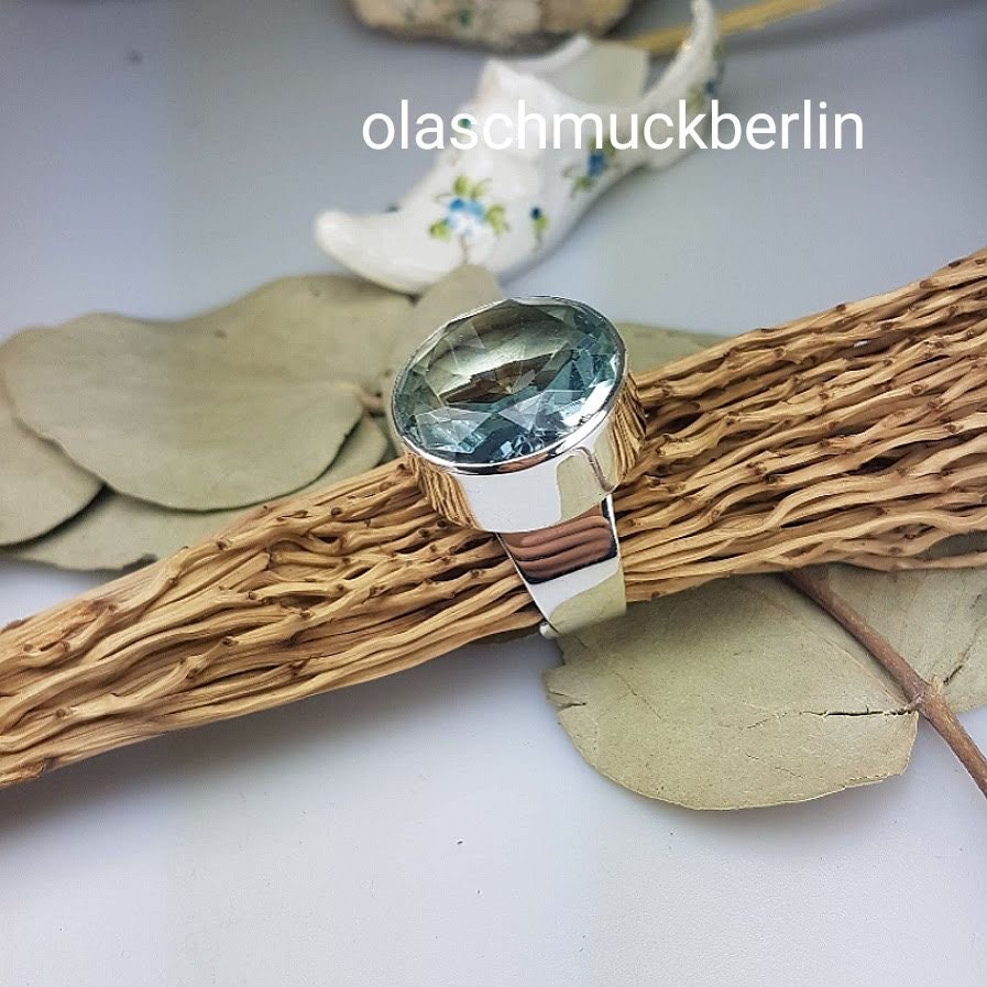 Silberring mit Obsidian