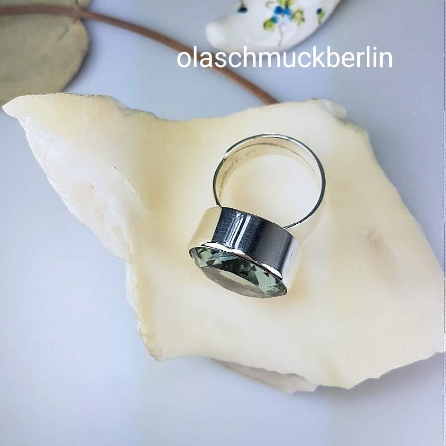 Silberring mit Obsidian